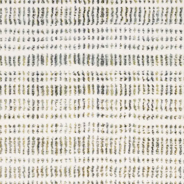 8' Ivory Yellow And Black Striped Runner Rug