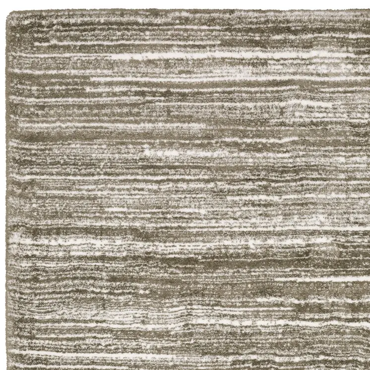 8' Brown And Ivory Striped Runner Rug