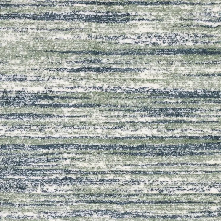 8' Blue And Green Striped Runner Rug