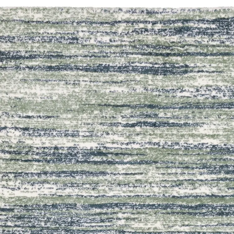 8' Blue And Green Striped Runner Rug