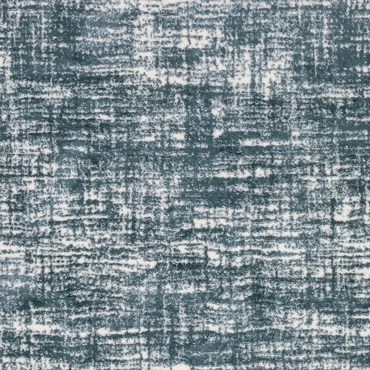 8' Teal And Ivory Geometric Runner Rug