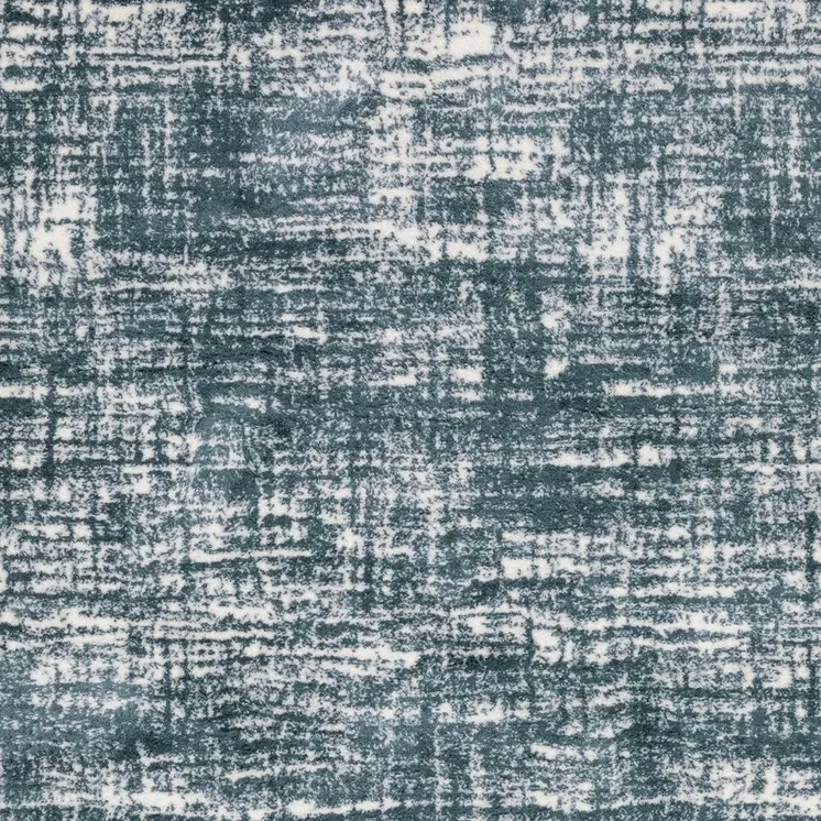 8' Teal And Ivory Geometric Runner Rug