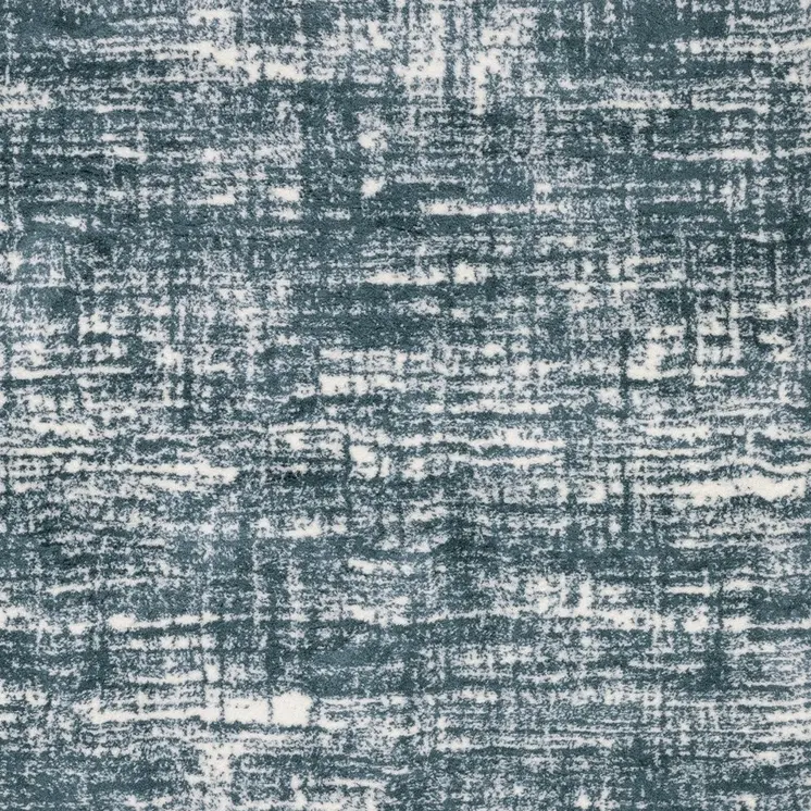 8' Teal And Ivory Geometric Runner Rug