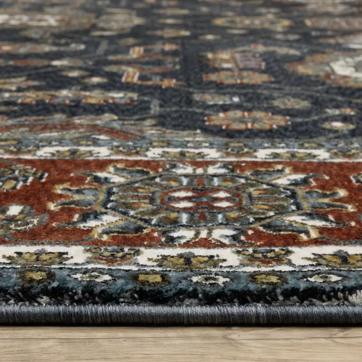 8' Rust Oriental Runner Rug With Fringe