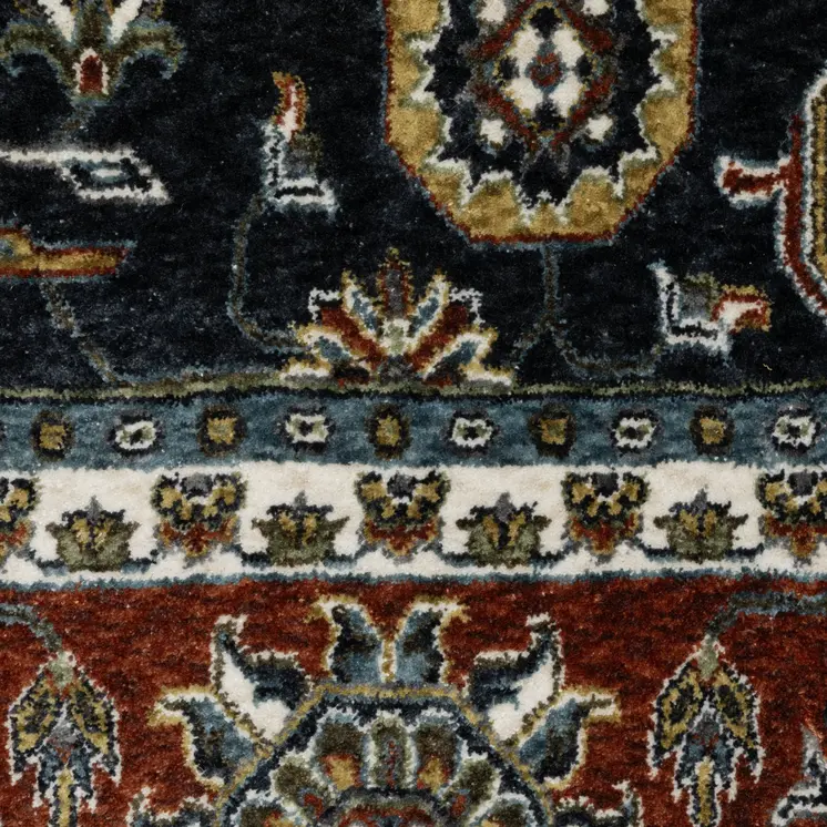8' Rust Oriental Runner Rug With Fringe