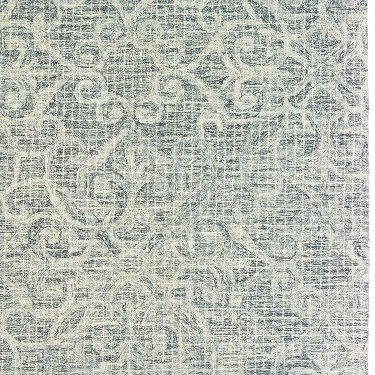 4' X 6' Gray And Ivory Wool Geometric Hand Tufted Area Rug