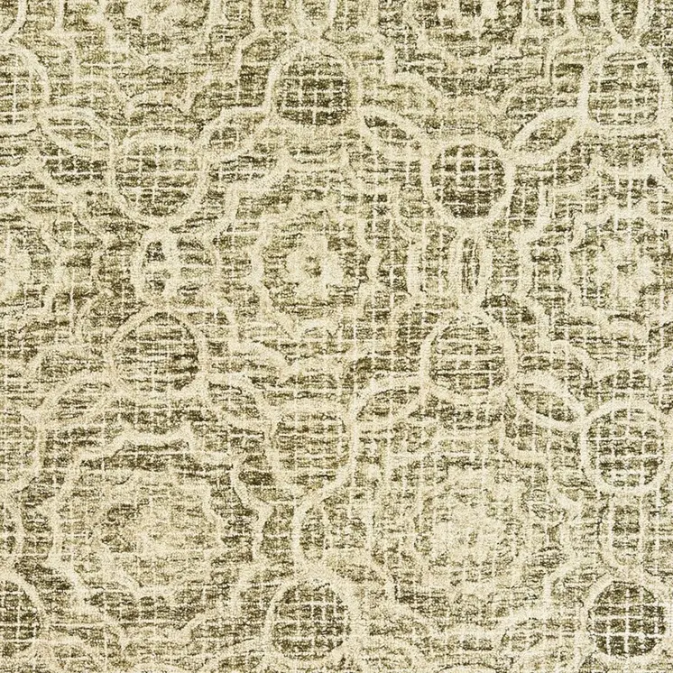 4' X 6' Green And Ivory Wool Geometric Hand Tufted Area Rug