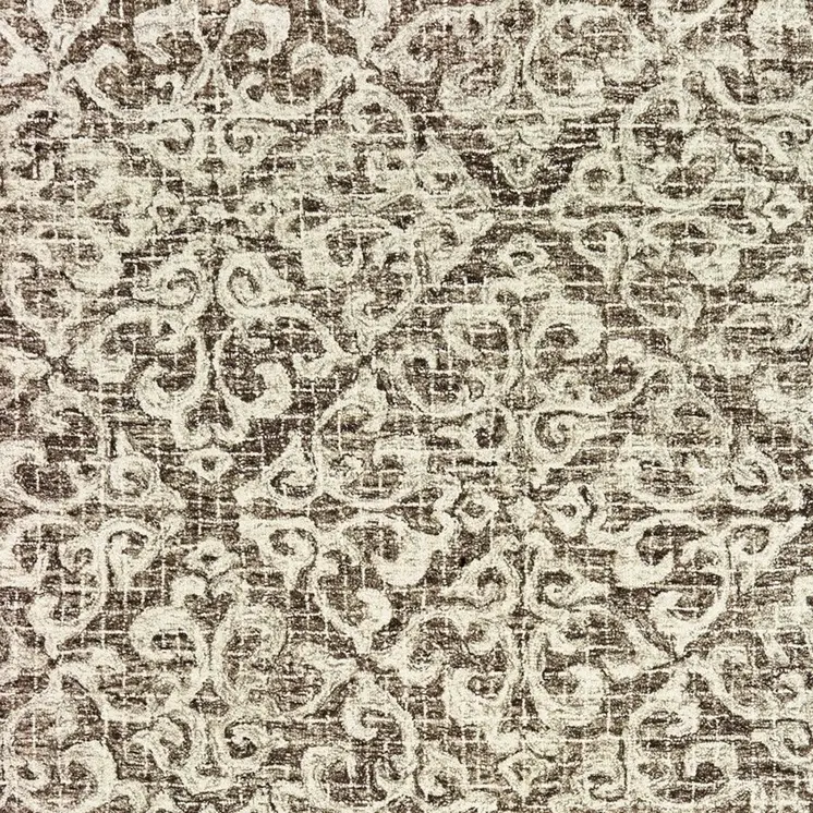 4' X 6' Brown And Ivory Wool Floral Hand Tufted Area Rug