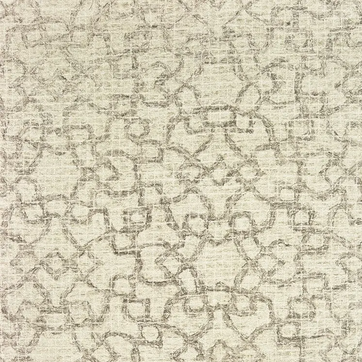 4' X 6' Tan And Ivory Wool Geometric Hand Tufted Area Rug