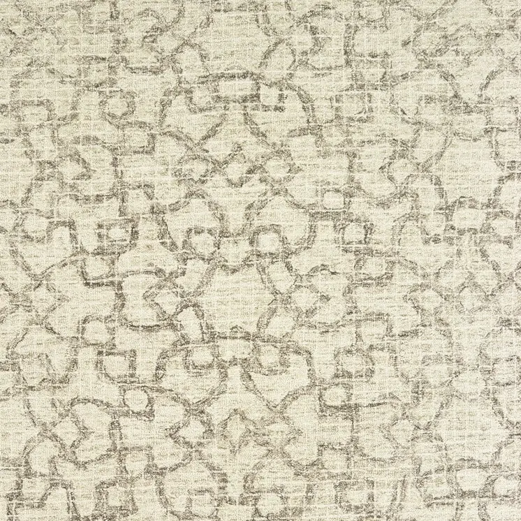 4' X 6' Tan And Ivory Wool Geometric Hand Tufted Area Rug