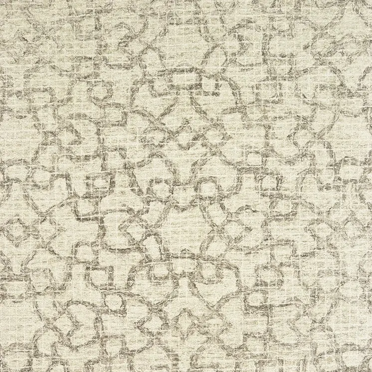 4' X 6' Tan And Ivory Wool Geometric Hand Tufted Area Rug