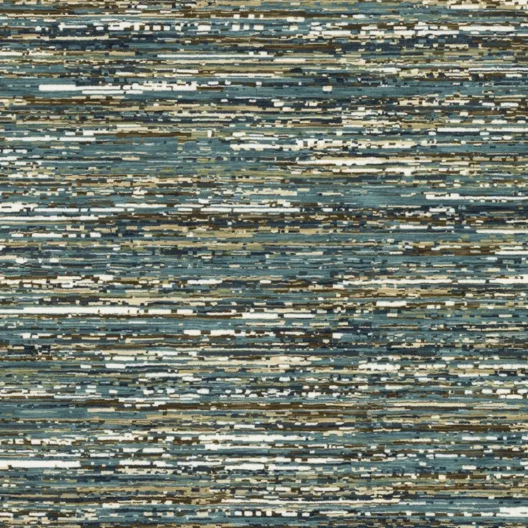7' X 10' Blue Brown And Ivory Striped Area Rug