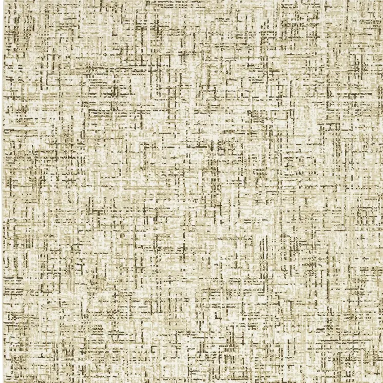 7' X 10' Ivory And Brown Abstract Area Rug