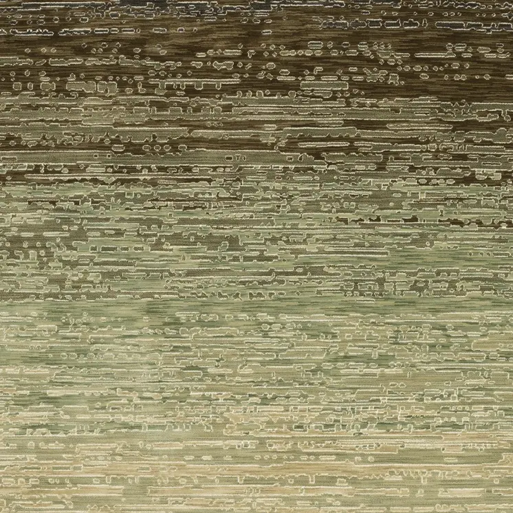 7' X 10' Brown And Green Abstract Area Rug