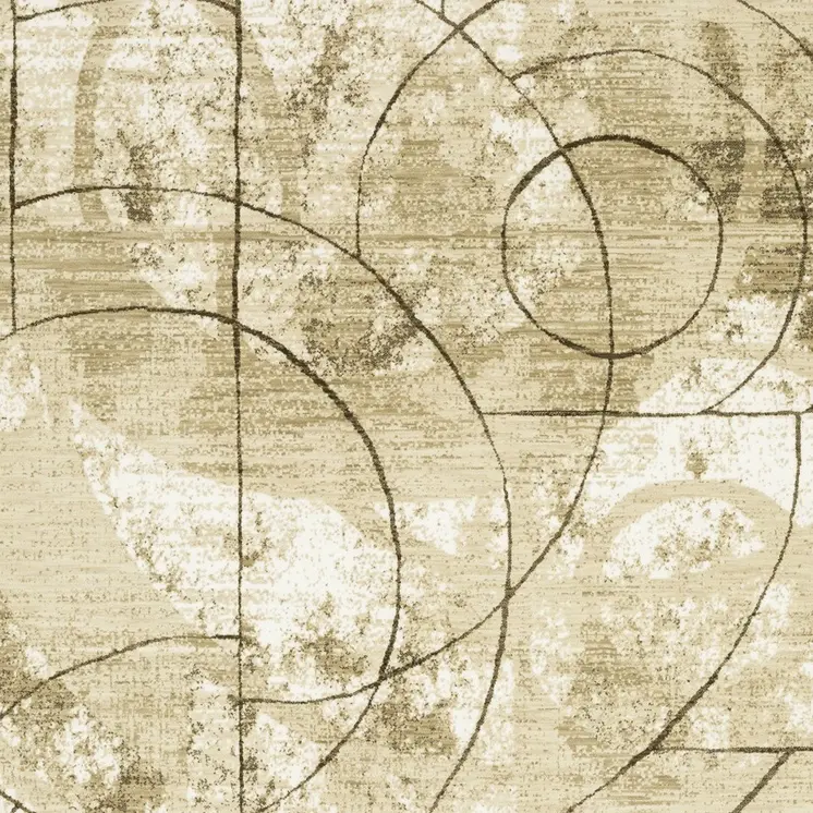 7' X 10' Beige And Brown Geometric Area Rug