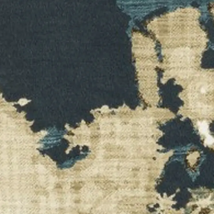 7' X 10' Beige Brown And Blue Abstract Area Rug