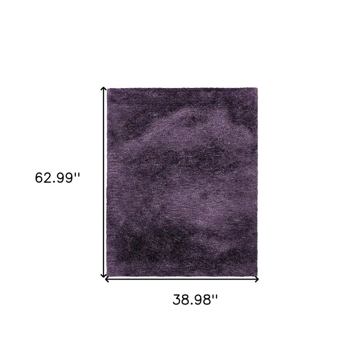 3' X 5' Purple Shag Hand Tufted Area Rug