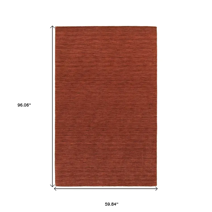 5' X 8' Rust Wool Hand Tufted Area Rug