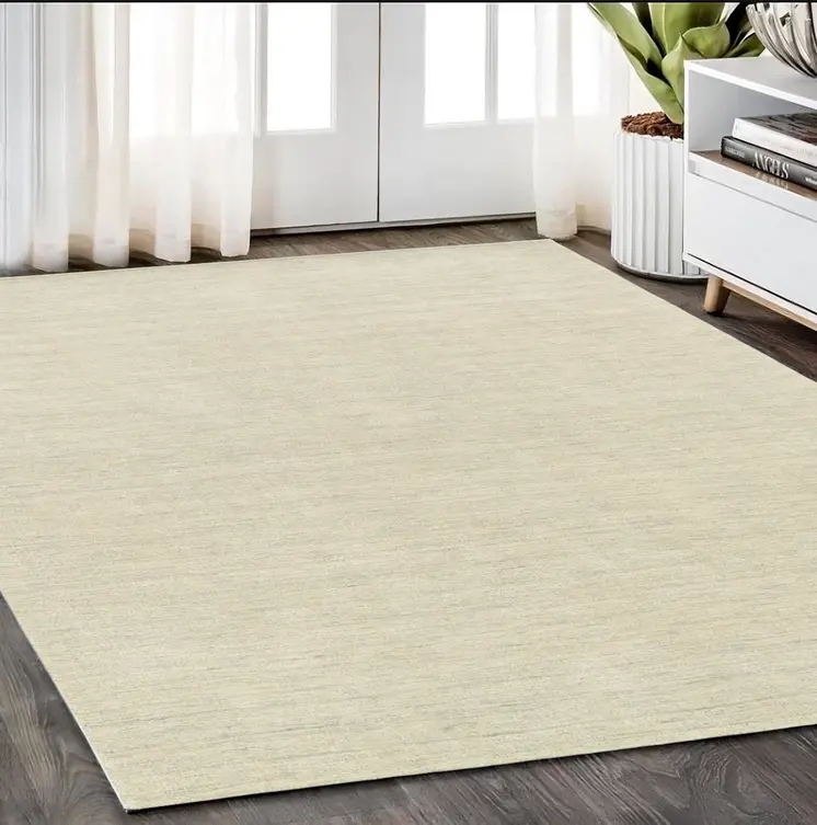 5' X 8' Beige Wool Hand Tufted Area Rug