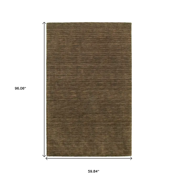 5' X 8' Brown Wool Hand Tufted Area Rug