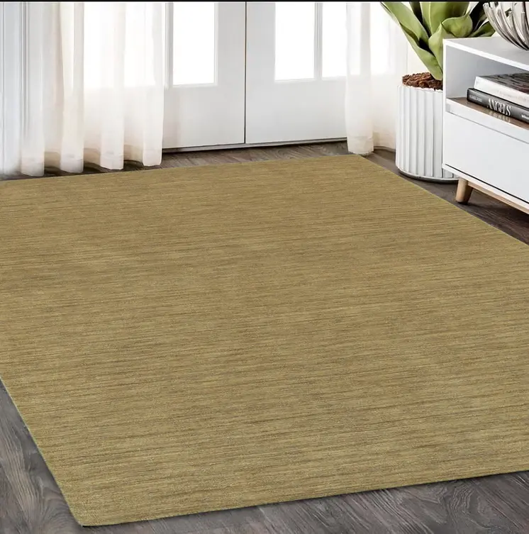 5' X 8' Gold Wool Hand Tufted Area Rug