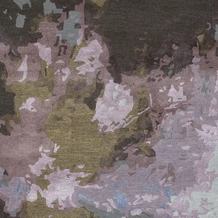 4' X 6' Blue And Purple Abstract Hand Tufted Area Rug