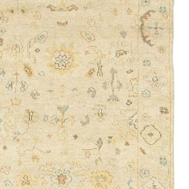 10' Beige And Gray Wool Oriental Hand Knotted Runner Rug