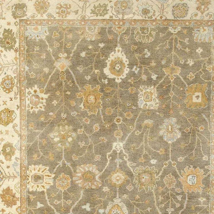 6' X 9' Brown And Beige Wool Oriental Hand Knotted Area Rug