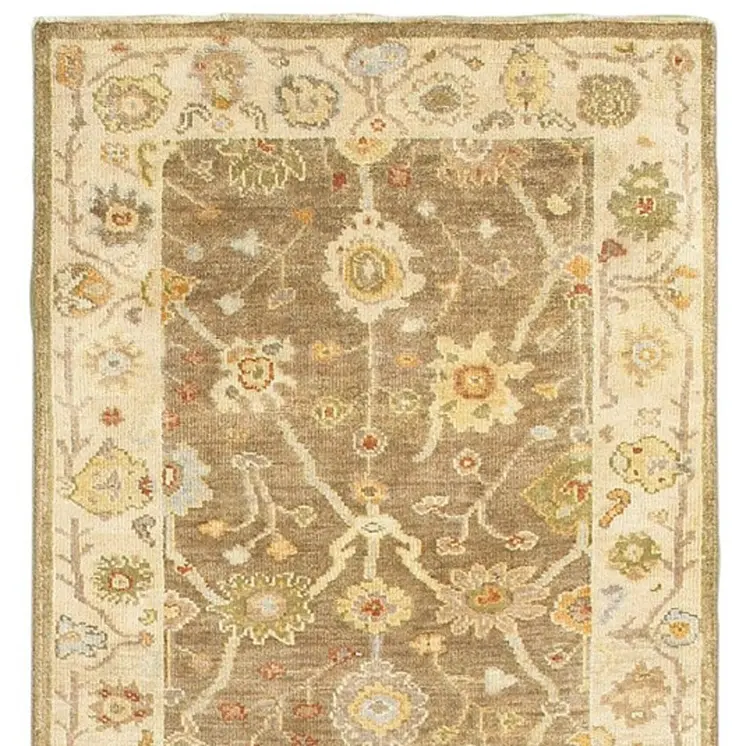 10' Brown And Beige Wool Oriental Hand Knotted Runner Rug