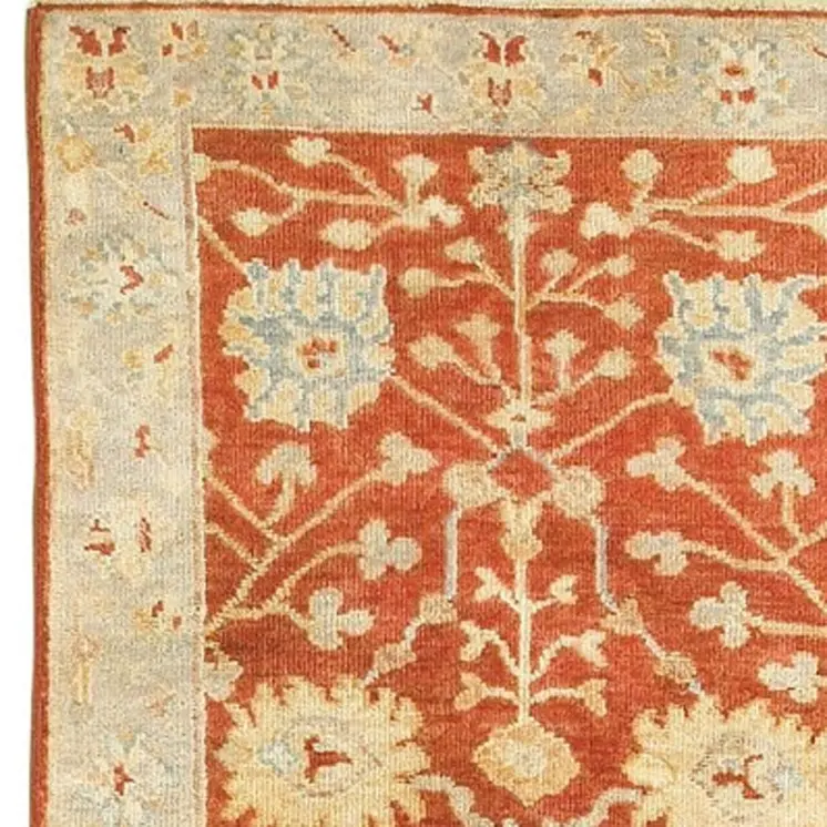 10' Red And Gray Wool Oriental Hand Knotted Runner Rug