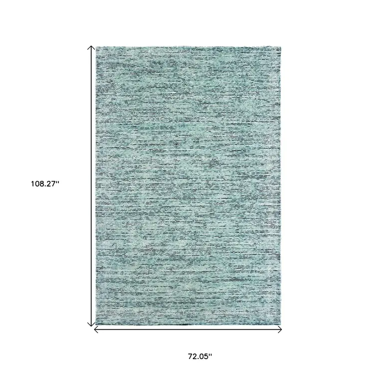 6' X 9' Blue And Teal Hand Tufted Area Rug