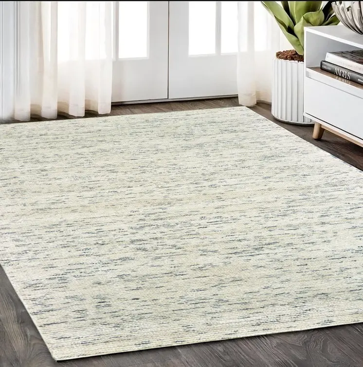 5' X 8' Ivory And Stone Hand Tufted Area Rug