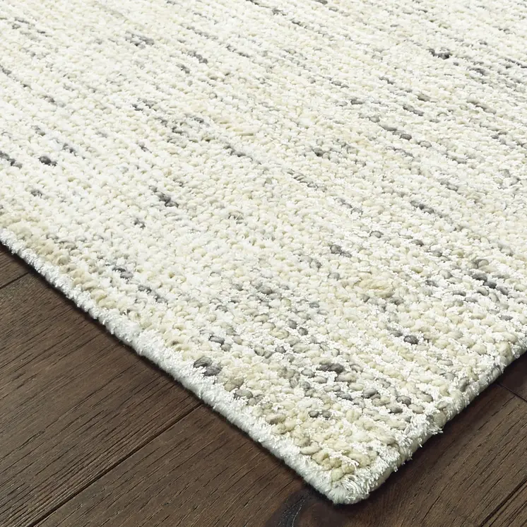 5' X 8' Ivory And Stone Hand Tufted Area Rug