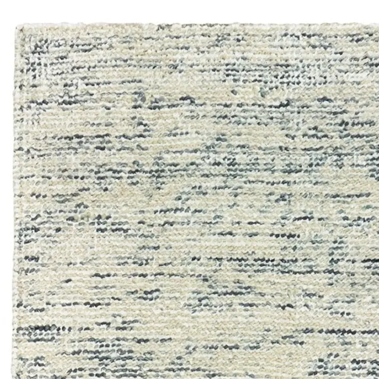 8' Ivory And Stone Hand Tufted Runner Rug
