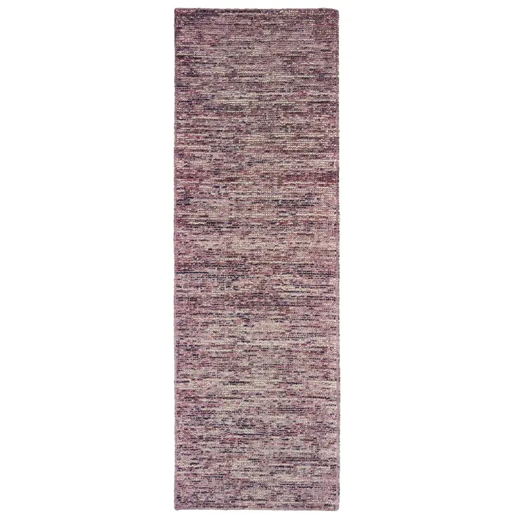8' Purple And Pink Hand Tufted Runner Rug