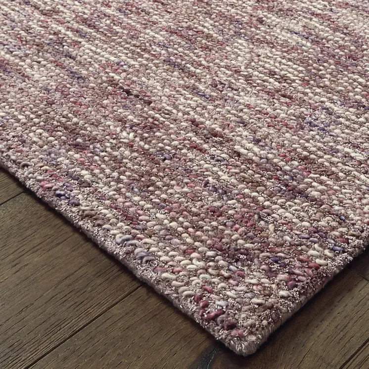8' Purple And Pink Hand Tufted Runner Rug