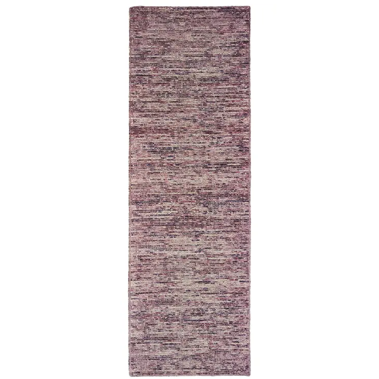 8' Purple And Pink Hand Tufted Runner Rug