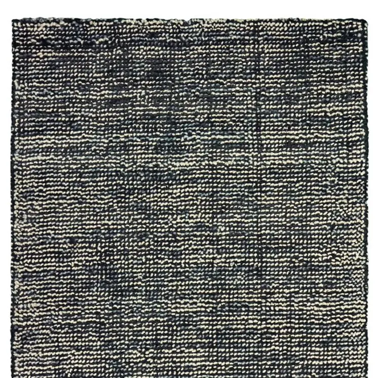 8' Charcoal And Black Hand Tufted Runner Rug