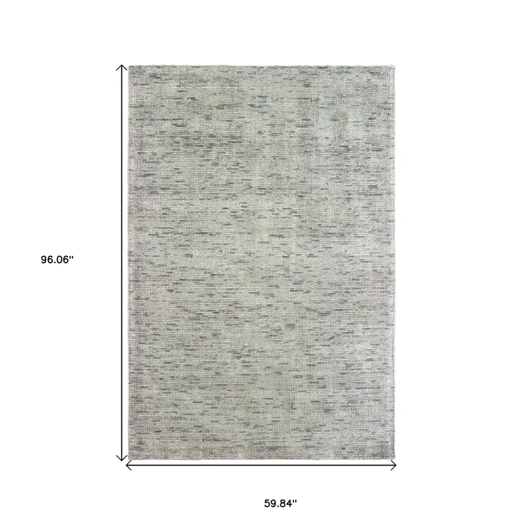 5' X 8' Stone And Gray Hand Tufted Area Rug