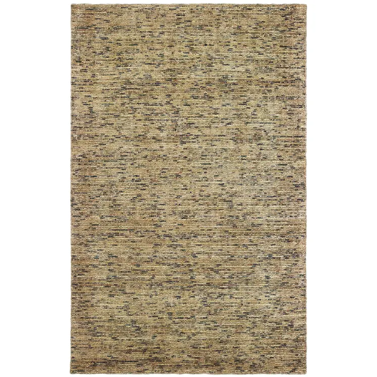 6' X 9' Gold And Green Hand Tufted Area Rug