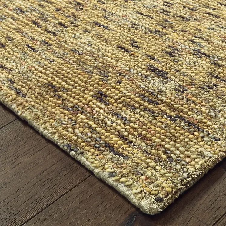 6' X 9' Gold And Green Hand Tufted Area Rug