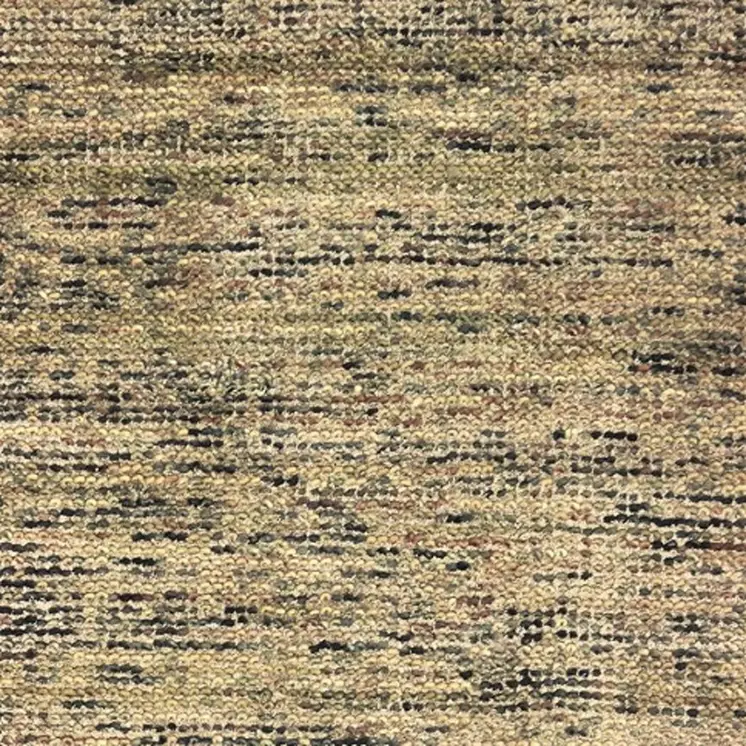 8' Gold And Green Hand Tufted Runner Rug