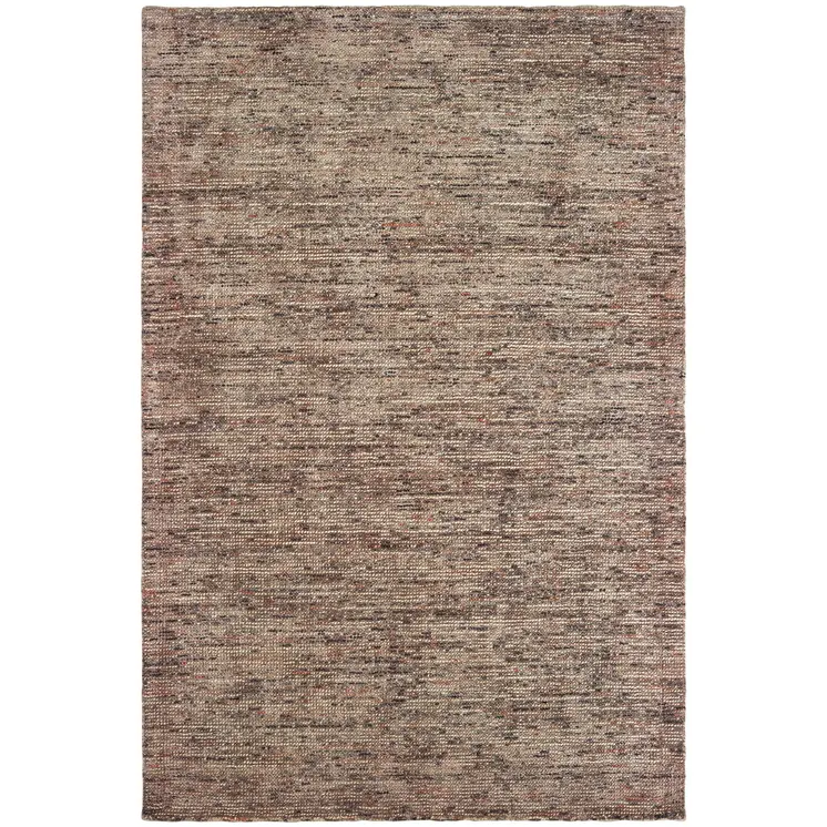 5' X 8' Taupe And Pink Hand Tufted Area Rug