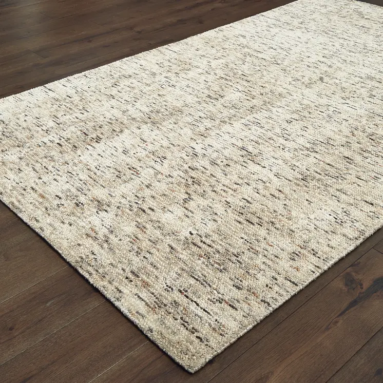 5' X 8' Ivory And Sand Hand Tufted Area Rug