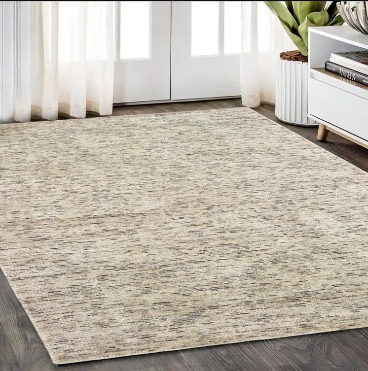 5' X 8' Ivory And Sand Hand Tufted Area Rug