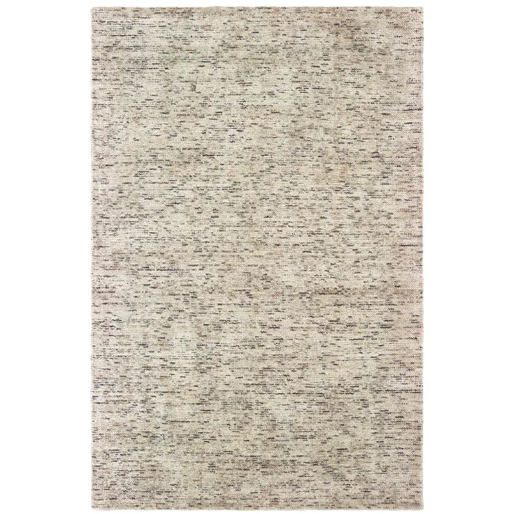 6' X 9' Ivory And Sand Hand Tufted Area Rug