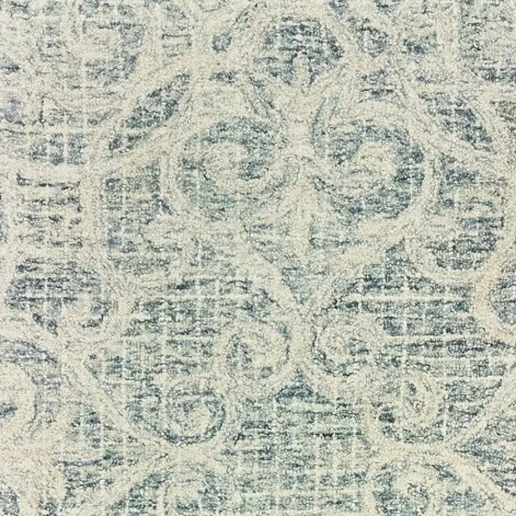 8' Gray And Ivory Wool Geometric Hand Tufted Runner Rug