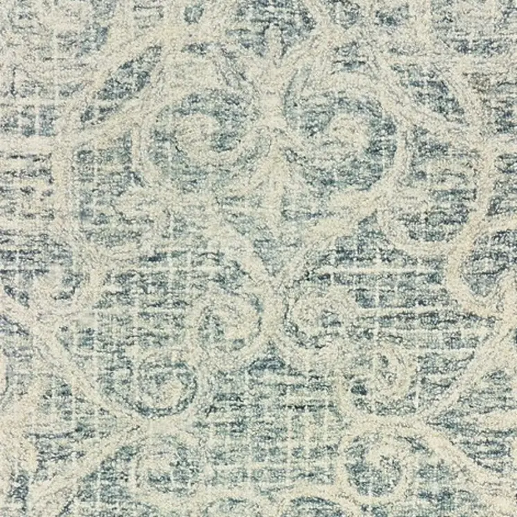 8' Gray And Ivory Wool Geometric Hand Tufted Runner Rug