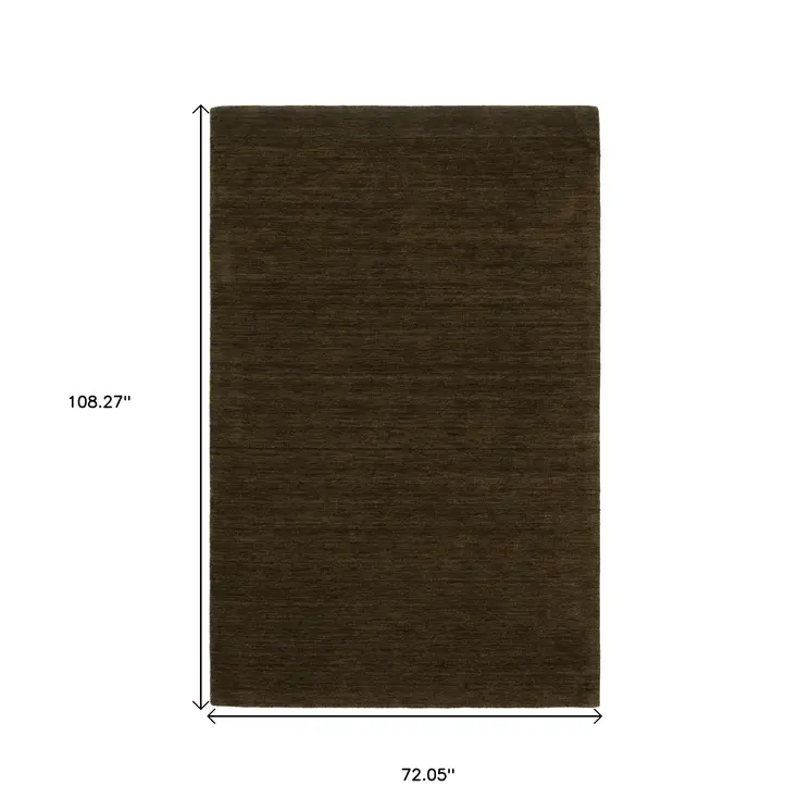 6' X 9' Brown Wool Hand Tufted Area Rug