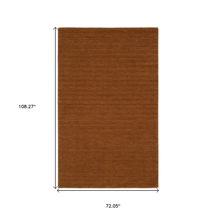 6' X 9' Rust Wool Hand Tufted Area Rug